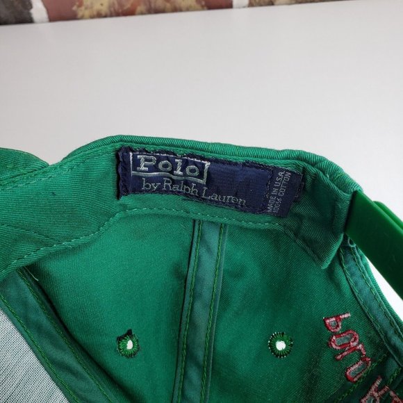 Vintage 1990’s POLO Ralph Lauren RLC Made in USA Green Red Pony Sport Snapback - Picture 9 of 10